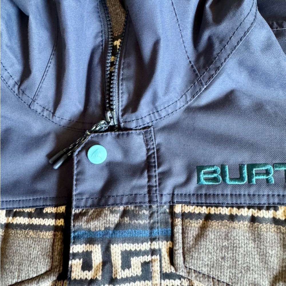 Burton Men's Blue & Gray Patterned Ski Covert Jacket